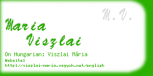 maria viszlai business card